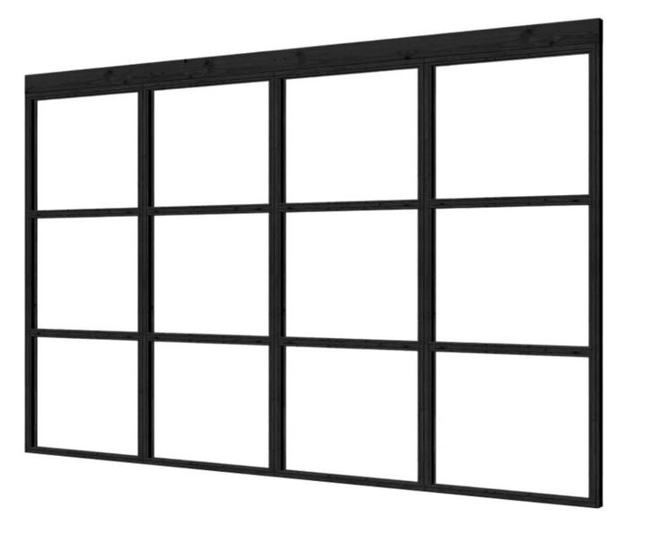 Complete set industriele staal look glaswand/ deur. Div. Afm, Doe-het-zelf en Verbouw, Glas en Ramen, Nieuw, Glasplaat, 160 cm of meer