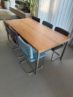 Massief Eikenhouten Eettafel + Stoelen - Uniek Design!, Huis en Inrichting, Tafels | Eettafels, Ophalen, Eikenhout, 50 tot 100 cm