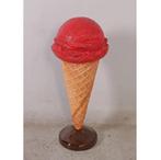 IJsje op voet 95 cm - schepijsje op hoorn aardbei polyester, Ophalen, HorecaBeelden, Overige typen, Nieuw