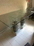 tafel, Huis en Inrichting, Tafels | Eettafels, Ophalen, Gebruikt, Glas, Vier personen