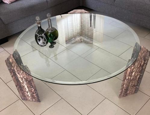 Italiaanse vintage salontafel, Huis en Inrichting, Tafels | Salontafels, Zo goed als nieuw, Minder dan 50 cm, 100 tot 150 cm, Rond