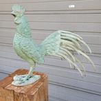 Bronze Haan kunstwerk tuinbeeld standbeeld met patina, Verzenden, Zo goed als nieuw, Metaal, Dierenbeeld