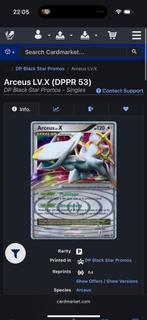 Arceus lv.x (dppr 53), Hobby en Vrije tijd, Verzamelkaartspellen | Pokémon, Ophalen of Verzenden, Zo goed als nieuw, Losse kaart