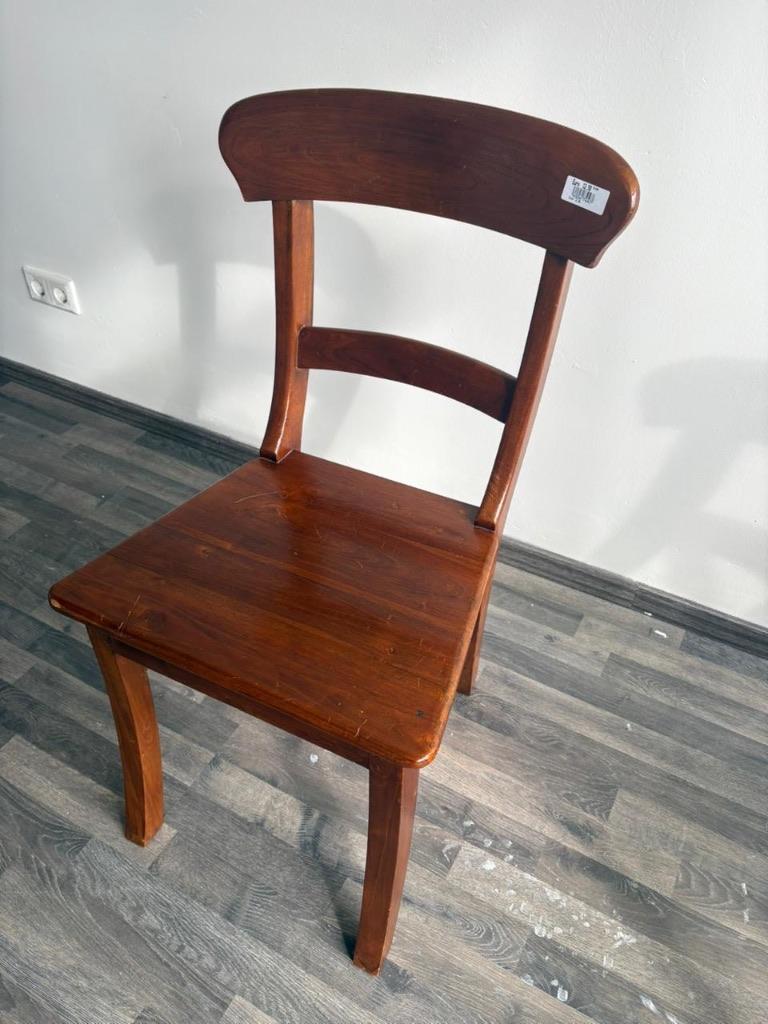 4 Wooden dining chairs, Ophalen, Vintage wooden, Bruin, Zo goed als nieuw
