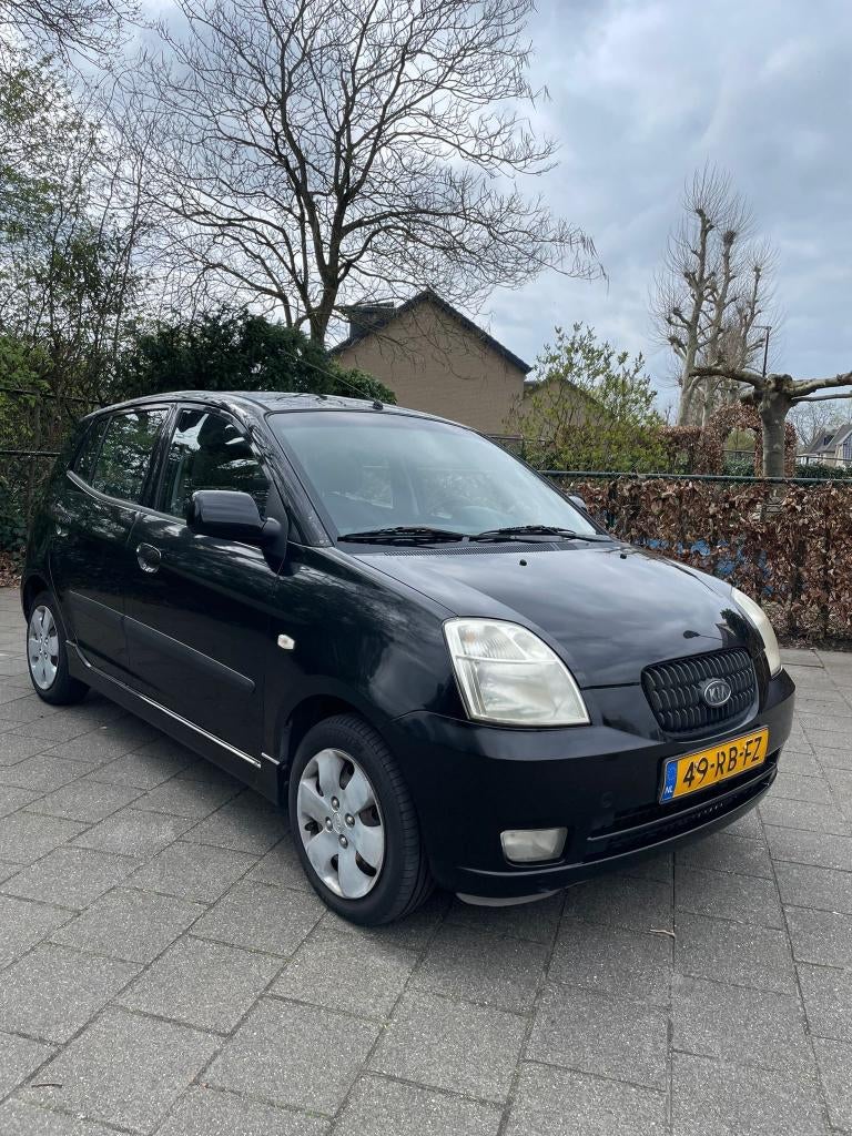 Kia Picanto 1.0 LX 2005 Zwart | NAP | Trekhaak, Auto's, Voorwielaandrijving, Stof, 836 kg, 4 cilinders