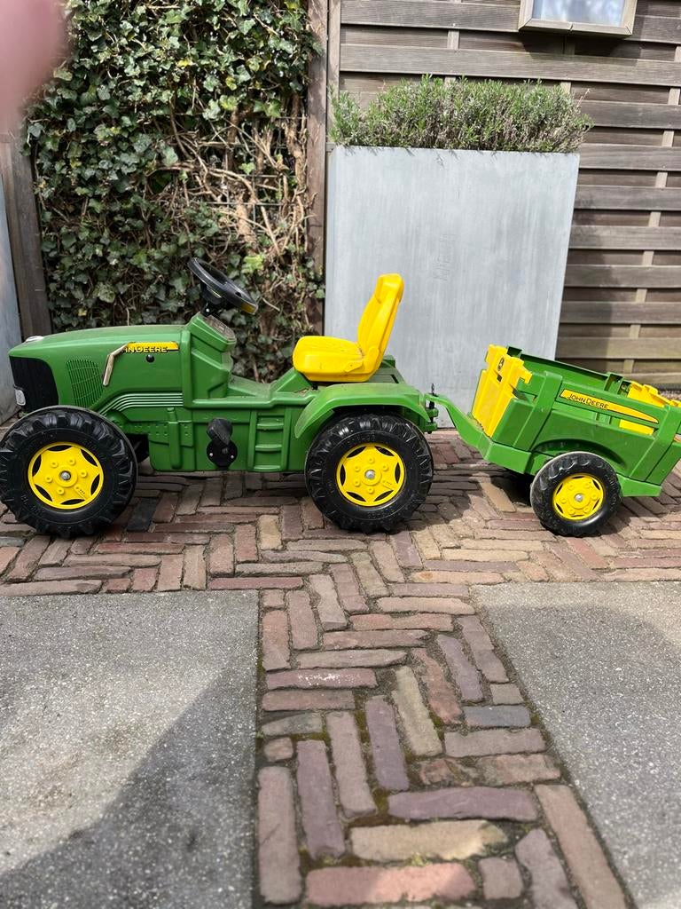 John Deere traptrekker met aanhanger, Ophalen, Gebruikt, Trapvoertuig