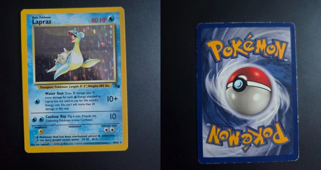 Lapras Fossil 10/62, Ophalen of Verzenden, Zo goed als nieuw, Losse kaart, Foil