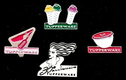 Tupperware pin- set van 4, Verzenden, Nieuw, Merk, Speldje of Pin