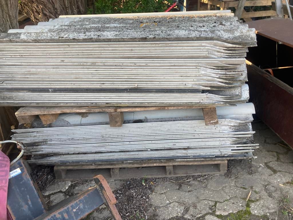 Gratis betonvezelcement eternit dakplaten golfplaten, Ophalen, Overige materialen, Gebruikt, 15 m² of meer