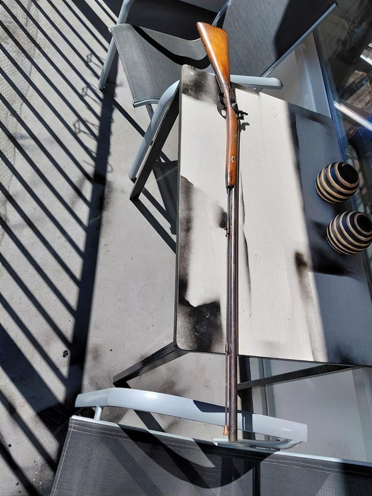 Antieke percussie voorlader met pompstok, Antiek en Kunst, Antiek | Koper en Brons, Ophalen of Verzenden