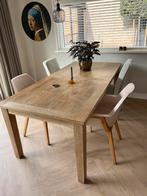 Riviera maison Eettafel  2 x uitschuifbaar  incl 4 stoelen, Gebruikt, 100 tot 150 cm, 200 cm of meer, Ophalen of Verzenden