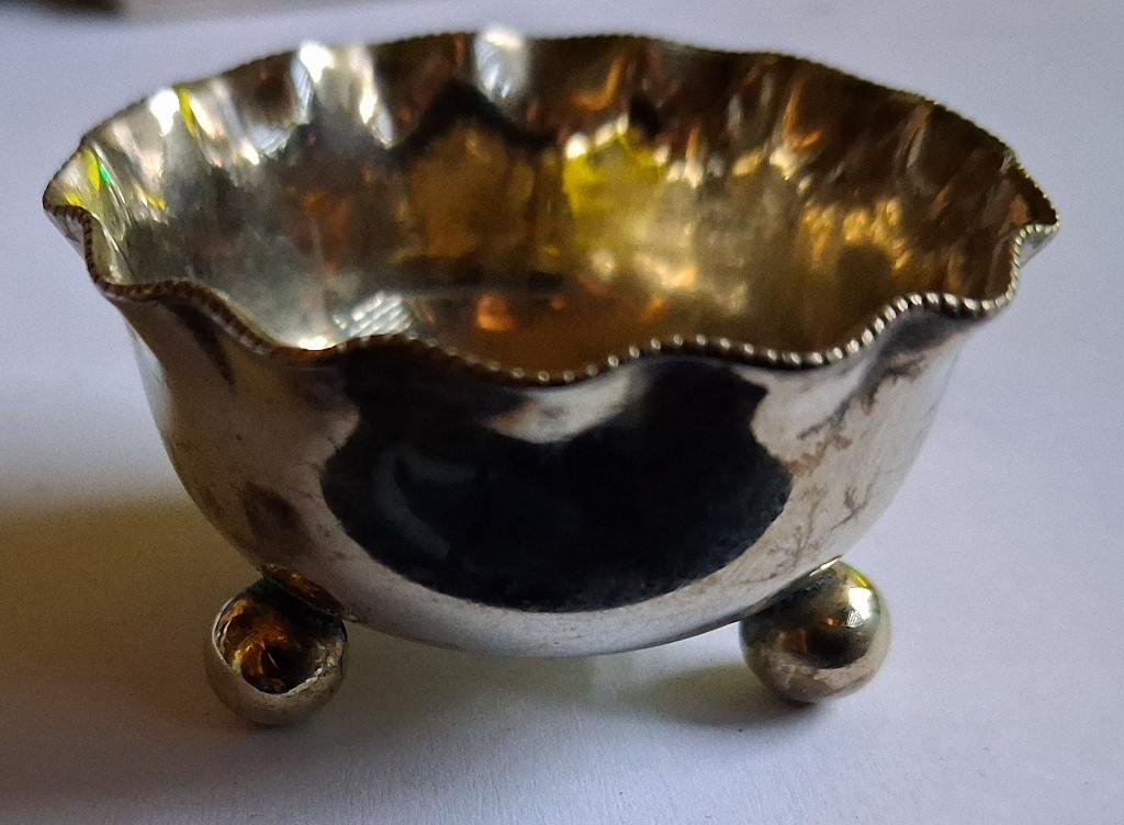 Antiek klein verzilverd suikerschaaltje, Antiek en Kunst, Ophalen of Verzenden