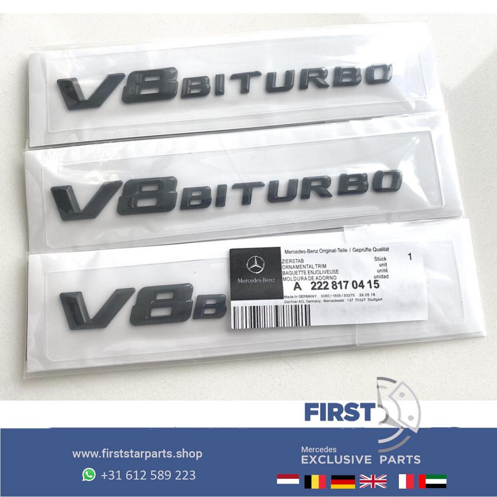 V8 BITURBO zijscherm EMBLEEM LOGO BADGE Mercedes BI TURBO 63
