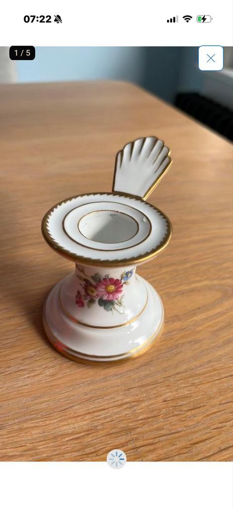 Royal Copenhagen Kaarsenstandaard - Bloemmotief & Goud, Antiek en Kunst, Antiek | Kandelaars, Keramiek of Aardewerk, Ophalen of Verzenden