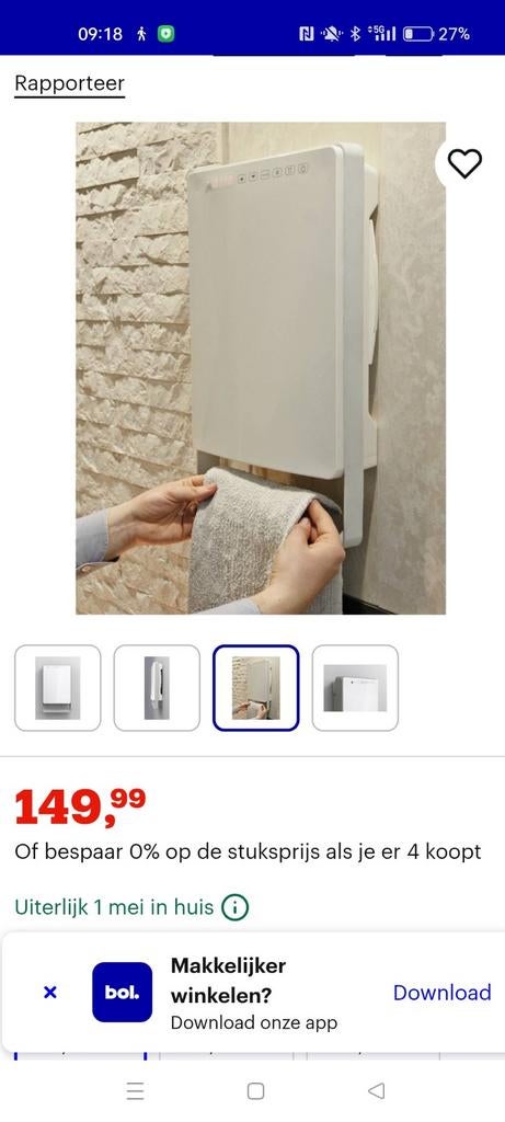 Steba Badkamerverwarmer BS 1800 Touch, Ophalen of Verzenden, Nieuw, Luchtreiniger