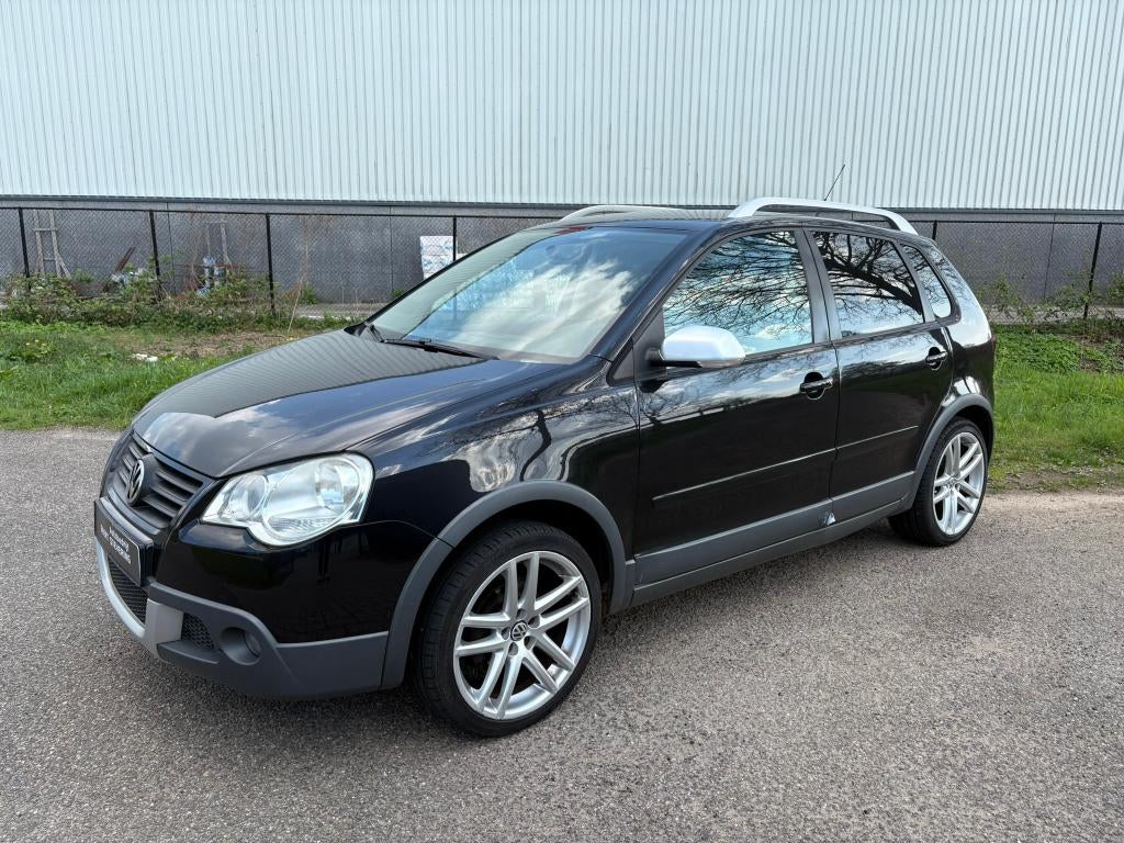 Volkswagen Polo 1.4 Cross 2009 Zwart / Cruise/ Stoel verwar., Auto's, Voorwielaandrijving, 40 €/maand, Beige, Zwart