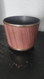 Vintage bloempot kunststof houtprint, Kunststof, Rond, Ophalen of Verzenden, Zo goed als nieuw