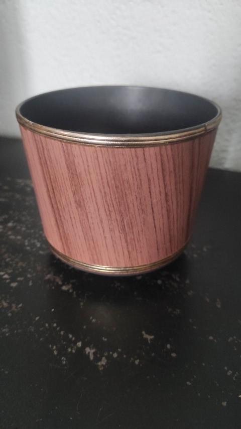 Vintage bloempot kunststof houtprint, Tuin en Terras, Bloempotten, Zo goed als nieuw, Kunststof, Binnen, Balkon, Minder dan 40 cm