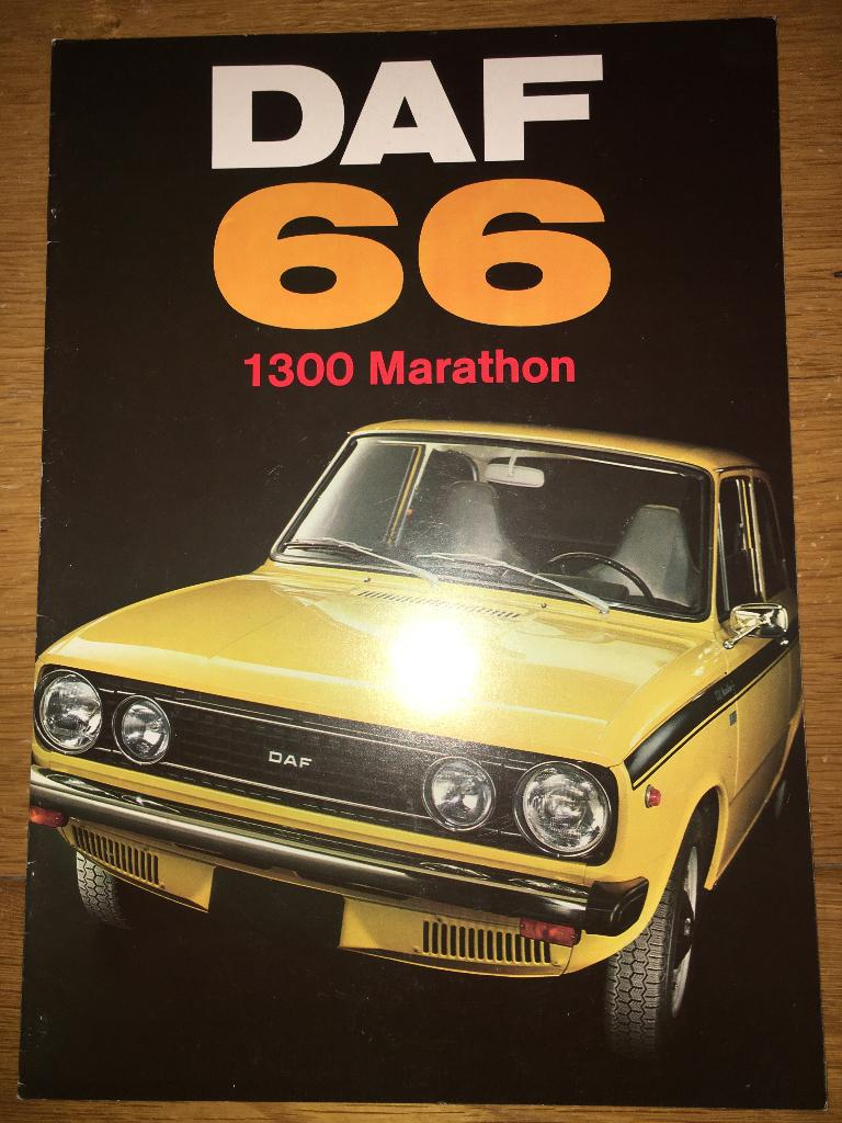 DAF 66 1300 Marathon coupé combi brochure folder 1973 1974, Ophalen of Verzenden, Zo goed als nieuw, Overige merken