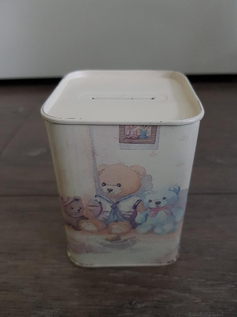 Twee blikken spaarpotten : olifant / beertjes, Ophalen of Verzenden, Zo goed als nieuw, Metaal of Blik, Dier
