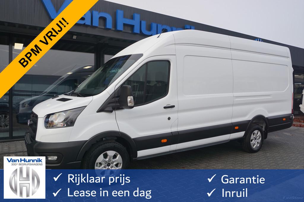 Ford Transit 350L 130PK L4H3 BPM VRIJ! Navi, 360 Camera, A, Auto's, Bestelauto's, Achterwielaandrijving, Gebruikt, 4 cilinders