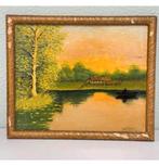 EDVER SWYVEL - Schilderij landschaps scène zonsondergang, Ophalen of Verzenden