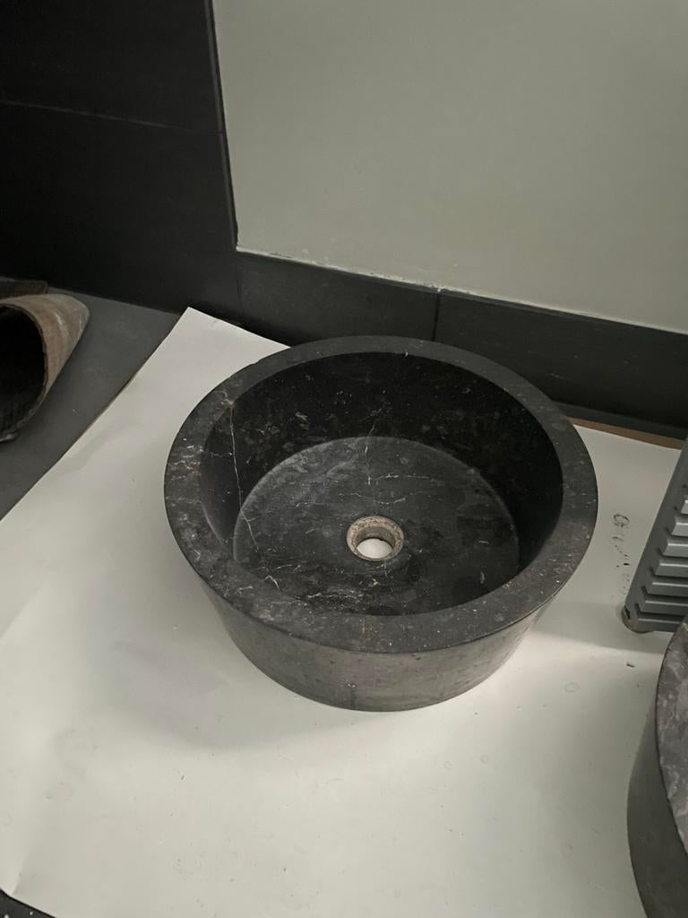 Ronde waskom van steen, Ophalen, Gebruikt, Steen, Wastafel