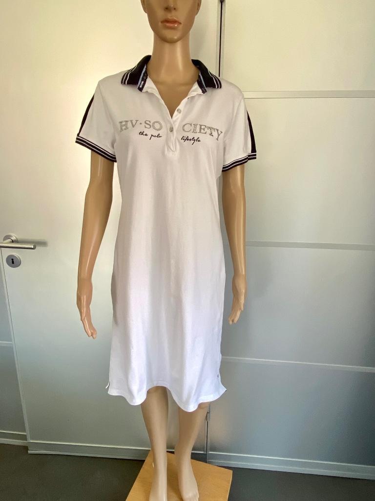 J318 HV Society maat 36/38=S/M polo-jurk jurkje wit/d-blauw, Kleding | Dames, Jurken, Zo goed als nieuw, Maat 36 (S), Blauw, Knielengte