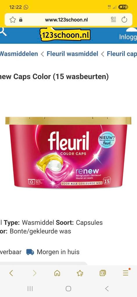 Fleuril Waspods Gekleurde Was - 18 doosjes x 15 pods, Ophalen