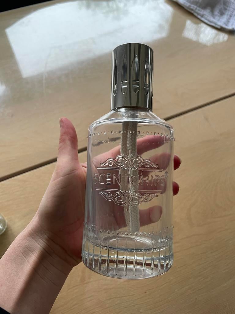 Scentchips houder - Glazen fles met lont en dop, Ophalen of Verzenden, Zo goed als nieuw
