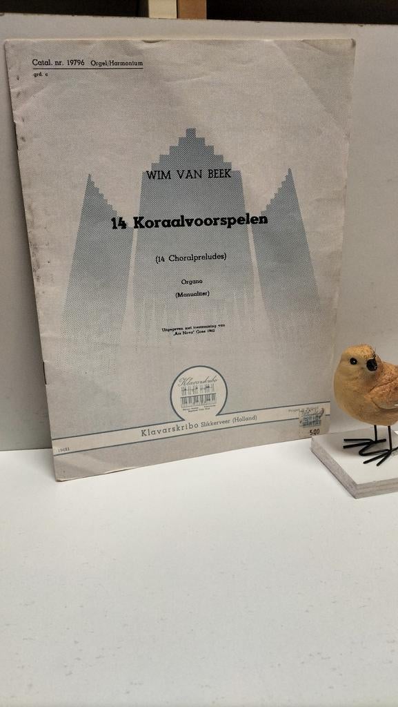Beek, Wim van; 14 Koraalvoorspelen (Klavarskribo), Orgel, Gebruikt, Ophalen of Verzenden, Religie en Gospel