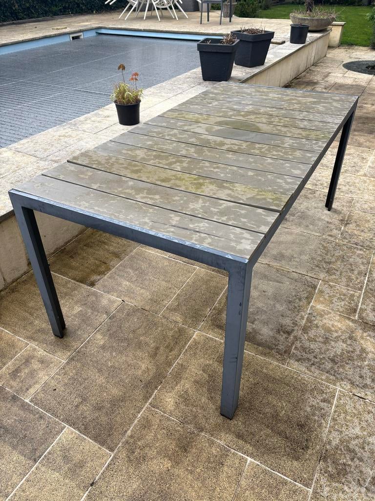 Buiten tafel - Gratis af te halen, Ophalen of Verzenden, Gebruikt, Rechthoekig, Metaal