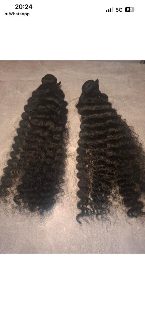 Raw hair deep black 24 inch, Ophalen, Zo goed als nieuw, Pruik of Haarverlenging