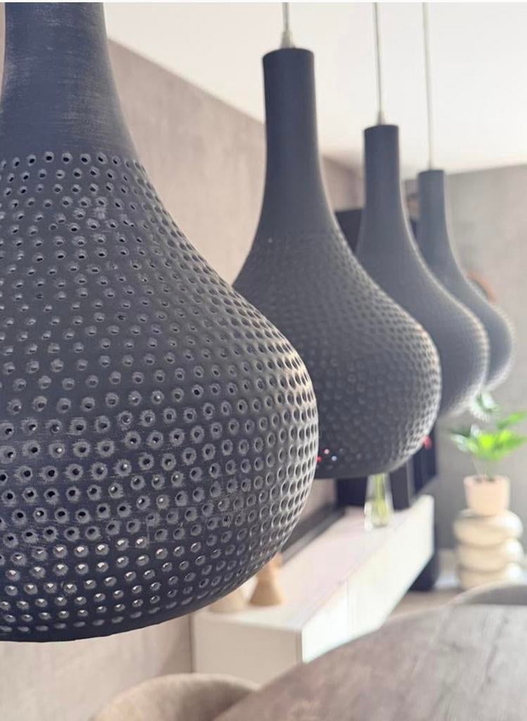 Mooie hanglamp met 4 kelken, Ophalen, Zo goed als nieuw, Metaal, 75 cm of meer