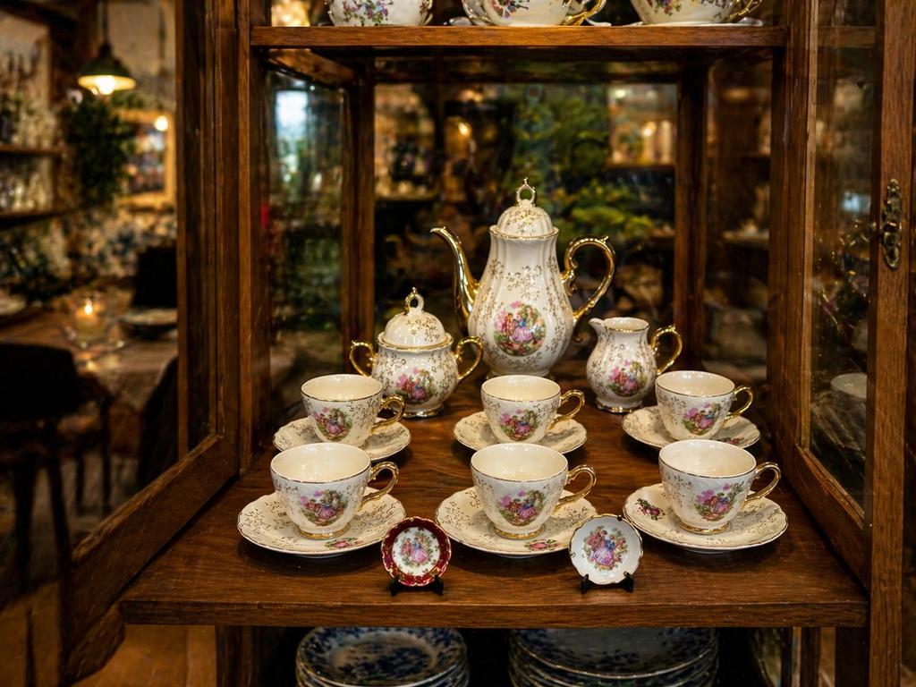 Thee servies veritable porcelaine limoges france or, Antiek en Kunst, Antiek | Porselein, Ophalen
