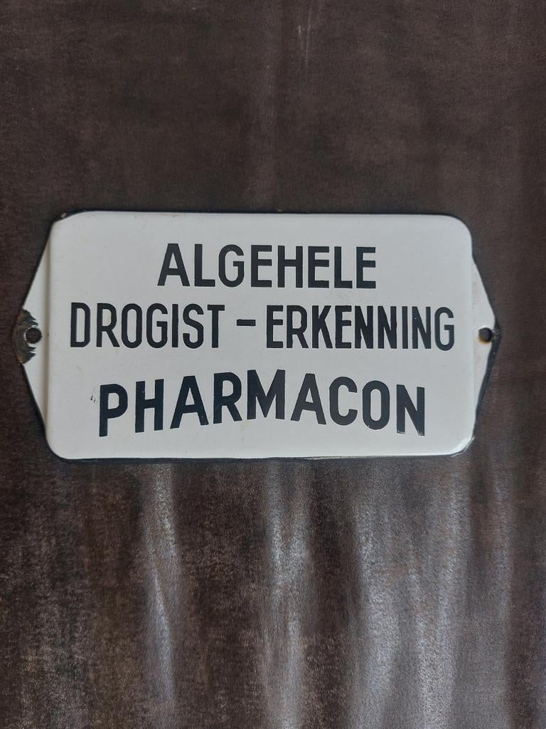 Emaille bordje drogist deurpostje ?, Ophalen of Verzenden