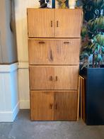 4 x Vintage Simpla-Lux Wandmeubel Kastjes jaren 60/70 teak, Huis en Inrichting, Kasten | Wandmeubels, Ophalen, Met deur(en), Teakhout