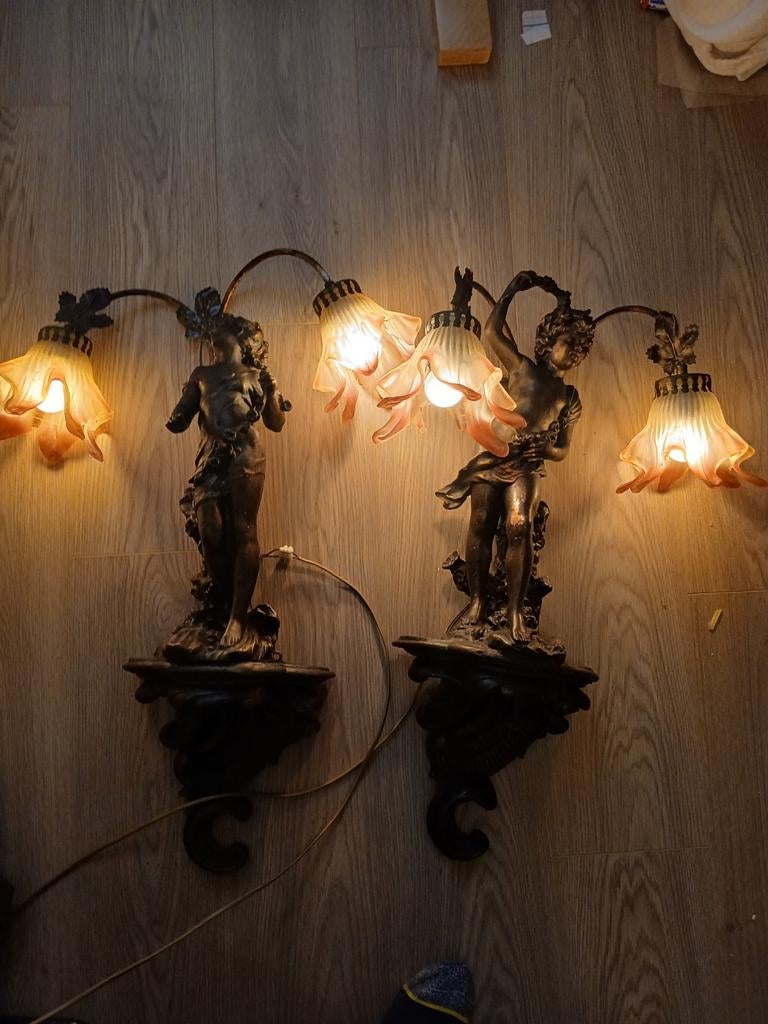 Set engelen (wand)lampen, Ophalen