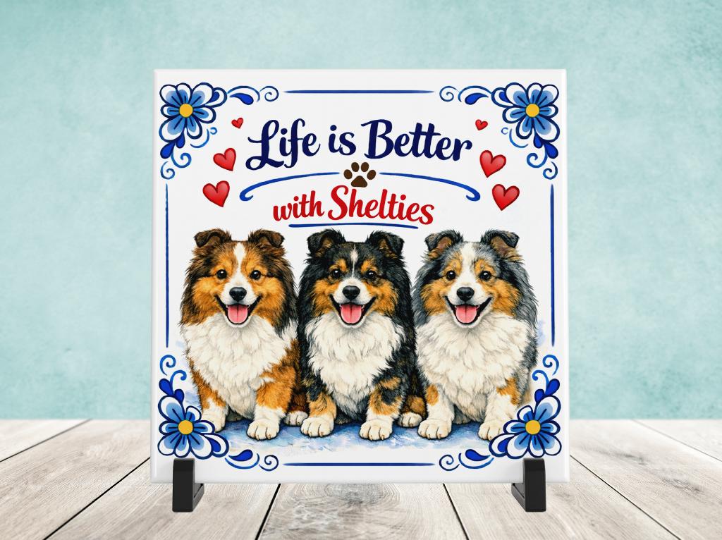 Life is Better with Shelties - Sheltie tegel, Verzenden, Nieuw
