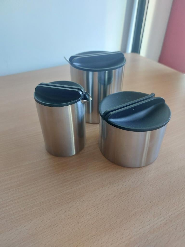 Stelton melk, suiker en jampot, Zilver, Ophalen of Verzenden, Metaal, Overige merken