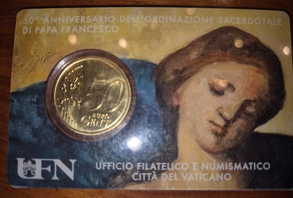 VATICAANSTAD 2019 2 COINCARDS van  50 CENT, Ophalen of Verzenden, Vaticaanstad, 50 cent