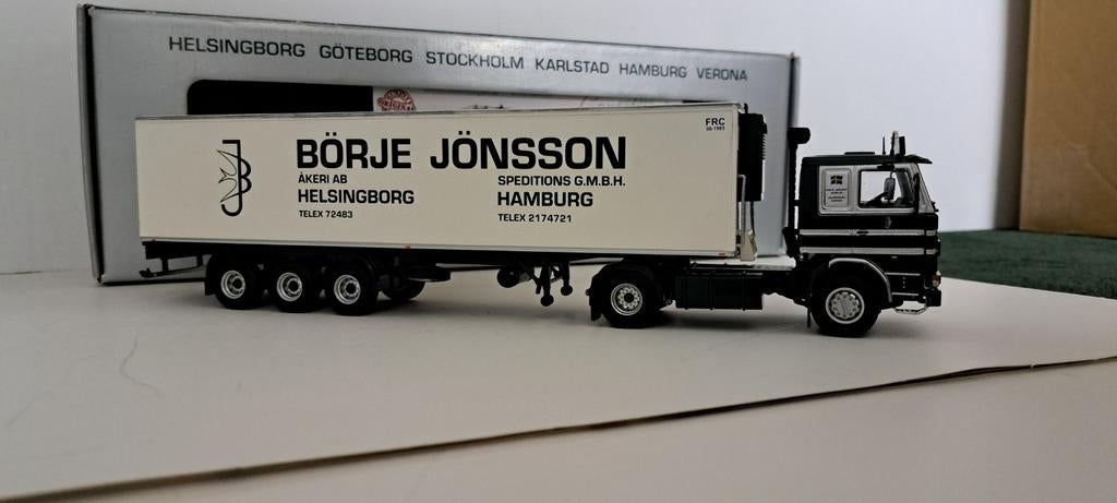 Tekno  Scania Börje Jönssen, Hobby en Vrije tijd, Modelauto's | 1:50, Verzenden, Zo goed als nieuw, Bus of Vrachtwagen, Tekno