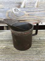 Fraaie erg oude INHOUDSMAAT met handvat.  1 liter. Ltr. H.G., Ophalen of Verzenden