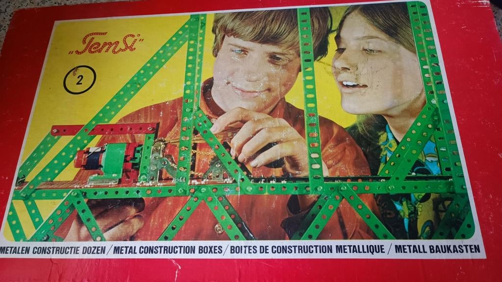 Vintage Temsi Bouwdoos 2 - Metalen Constructie Speelgoed, Ophalen of Verzenden, Gebruikt, Overige merken