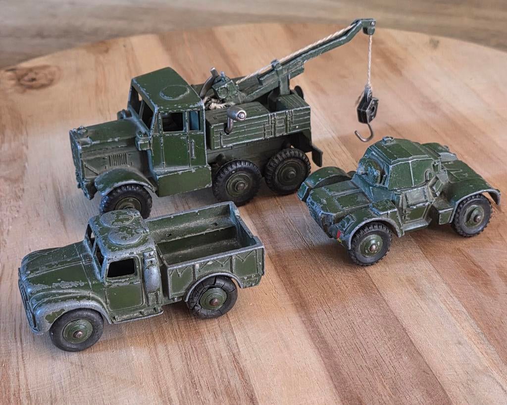 Vintage Dinky Toys Legervoertuigen Set - Kraanwagen, Jeep, Ophalen of Verzenden