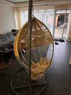 Hangstoel van riet, Gebruikt, Bruin, Ophalen of Verzenden, Metaal