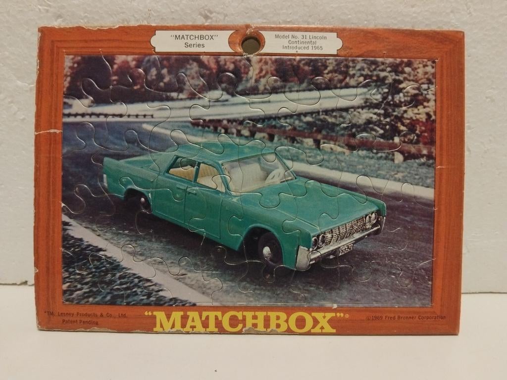Vintage puzzel Lesney Matchbox Lincoln Continental  3INCH, Ophalen of Verzenden, Gebruikt, Auto