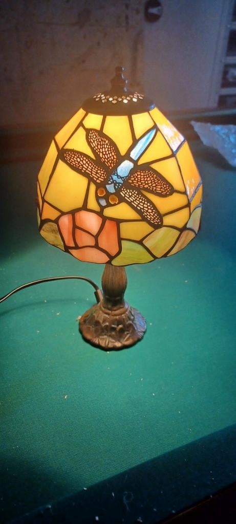 Tiffany Tafellamp Libelle - Klassiek Glas-in-lood Design, Gebruikt, Ophalen of Verzenden, Tiffany, Art Nouveau, Klassiek, Glas