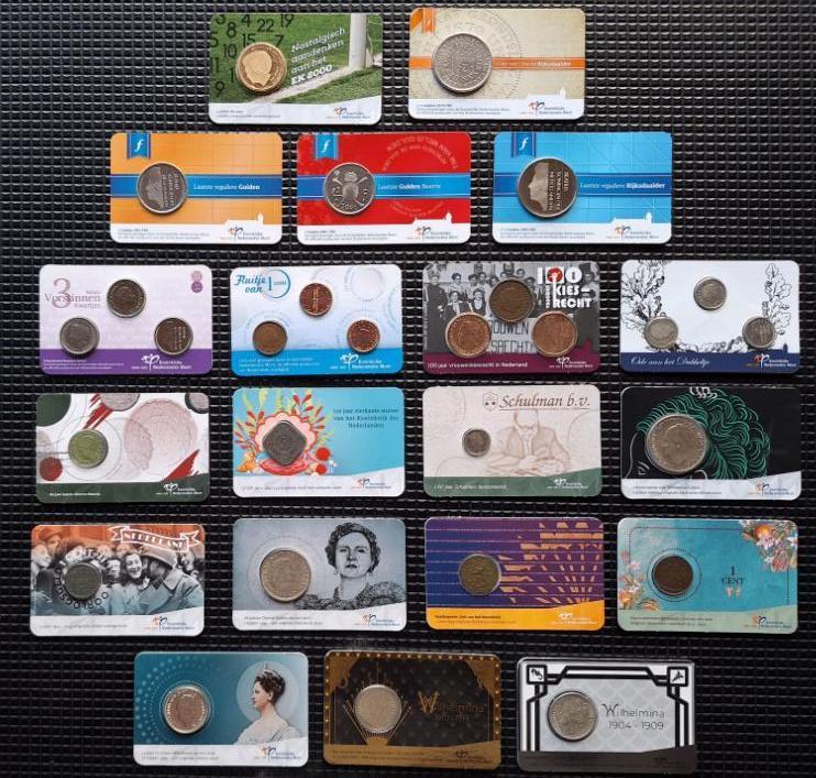 Verschillende Nederlandse Coincards met historische munten., Postzegels en Munten, Munten | Europa | Euromunten, Ophalen of Verzenden