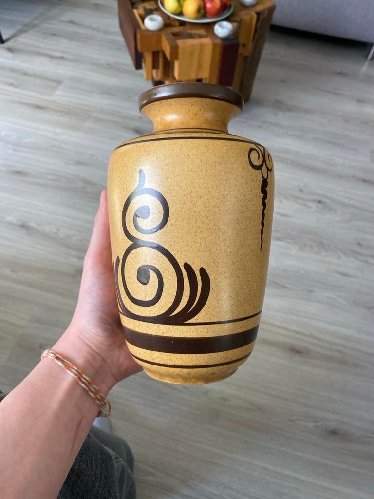 Flora Gouda Holland Vaas - Vintage Aardewerk, Antiek en Kunst, Ophalen of Verzenden